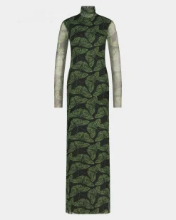 Cheap Fya Mesh Dress Green Jurken