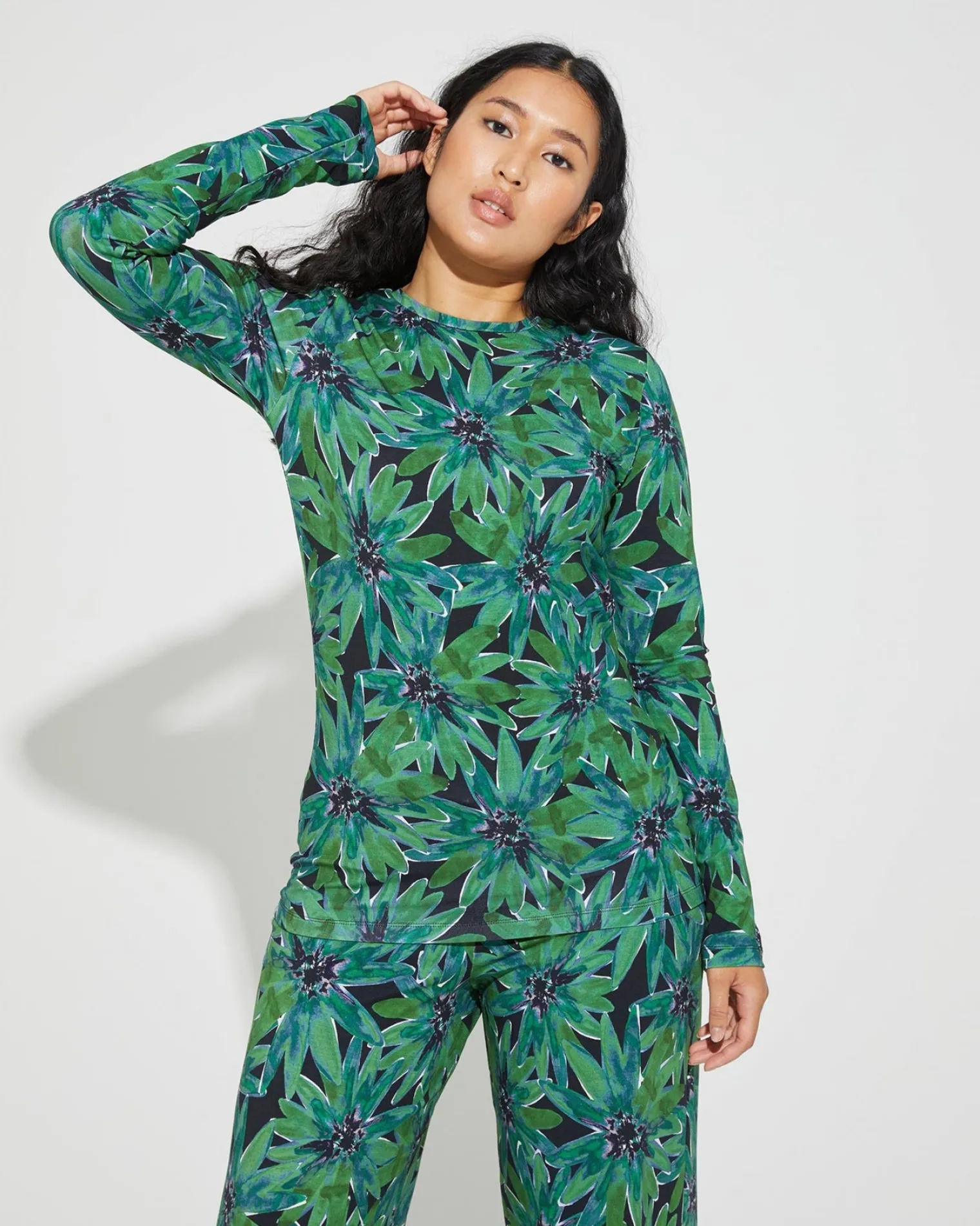 Hot Lezlie Longsleeve Top Groen Longsleeves & Blouses