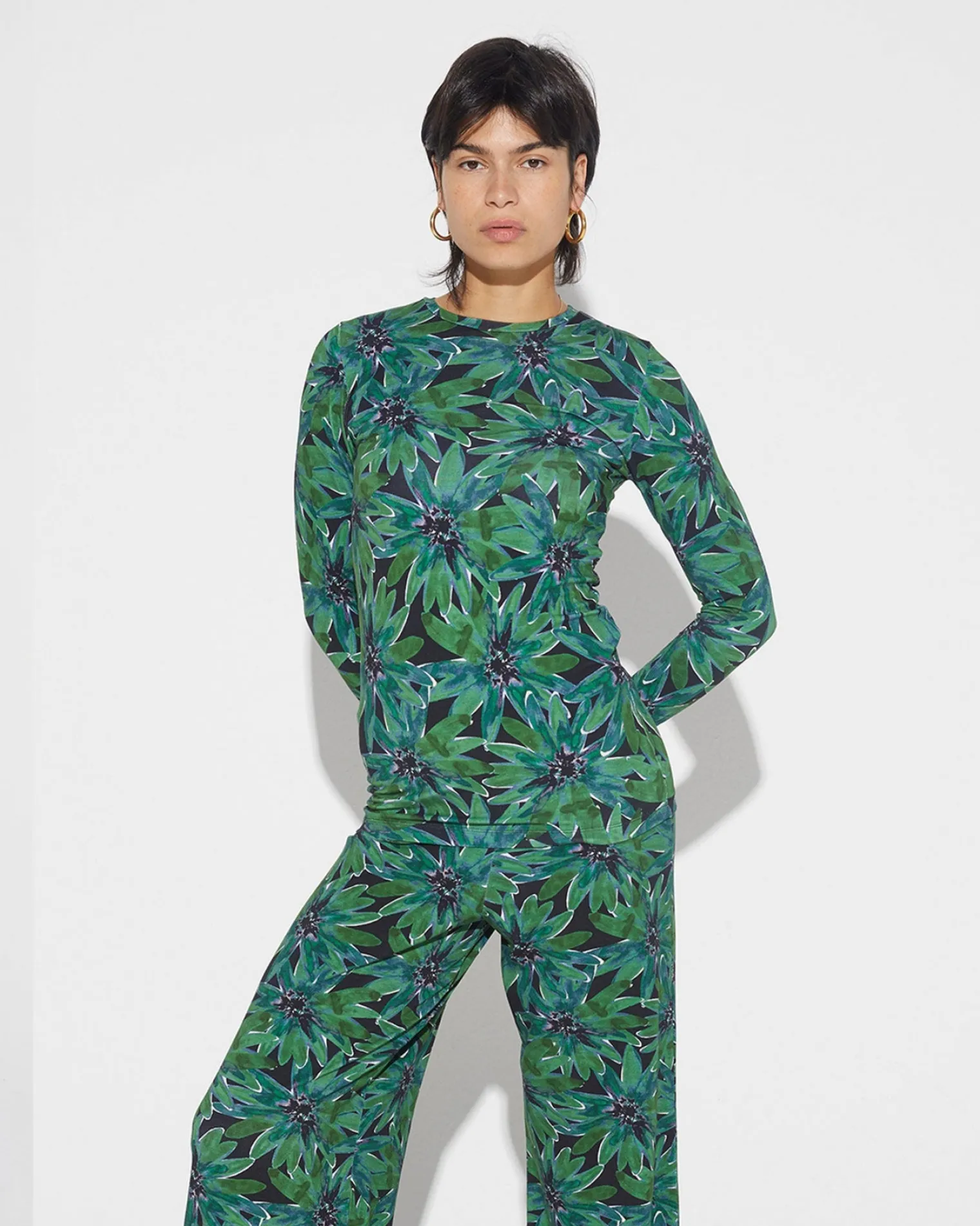 Hot Lezlie Longsleeve Top Groen Longsleeves & Blouses
