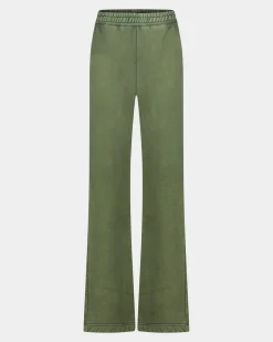 Flash Sale Worn Out Straight Leg Sweatpants Groen Broeken